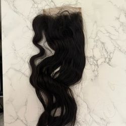 100% Human Hair, Body Wave Virgin Indian Remy 4 X 4 Wig, Sew in OR Glue In Closure Lace Plucked 