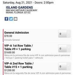 CONCERT TICKETS / AUG 21  COSQUIN ROCK USA 