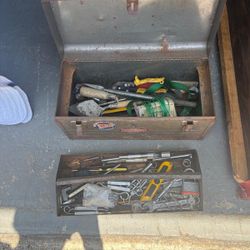 Old tool box comes with tools, $25