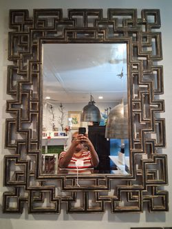 Large Wall Mirror with Greek Key Frame