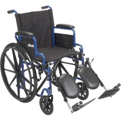 Drive Medical Wheelchair - Blue Frame with Elevating Leg Rests (Excellent Condition)