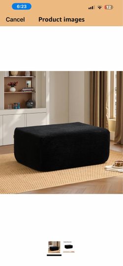ovios 34 Velet Ottoman, Upholstered Cloud Ottoman for Boneless Couch in a Box, Modular Sectional Couches for Living Room Bedroom, Compressed Memory Fo