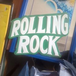 Rolling Rock Sheet Metal Bar Sign.