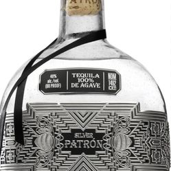 Empty Limited Edition Silver Tequila Bottle