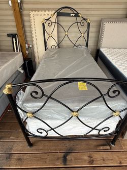 Heavy duty, twin size, bed, frame mattress, and boxspring