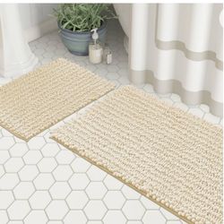Non Slip Thick Shaggy Bathroom Rugs, Bath Mats for Bathroom Extra Soft and Absorbent