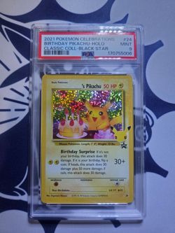 PSA 9 Birthday Pikachu Holo Pokemon Card #24