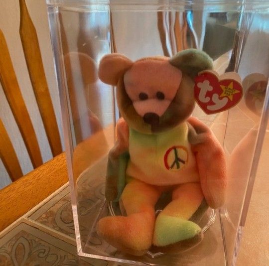 Ty Beanie Baby Peace Bear Plush Collectible