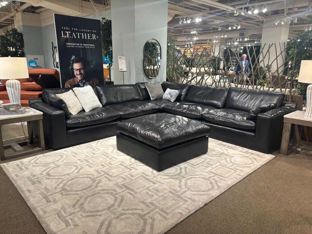 Black OR Caramel Leather 5pc Modular Sectional Sofá Cómodo