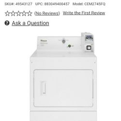 Whirlpool  Super Capacity Coin Operator Dryer Gas NEW