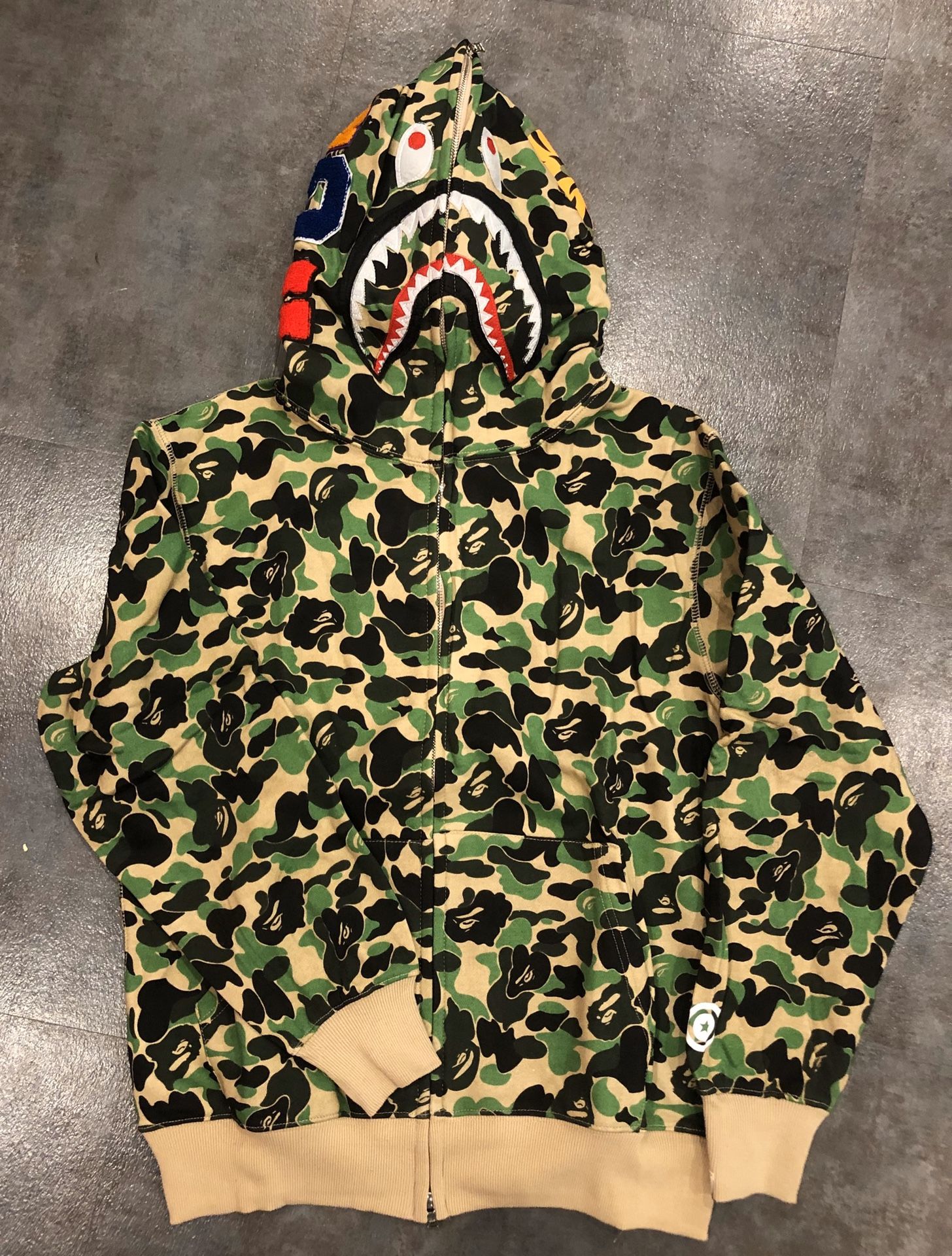 Bape hoodie green size XL and L