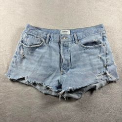 AGOLDE Parker Cut Off Distressed Denim Jean Shorts Women’s 30 Blue Fly Y2K#1595