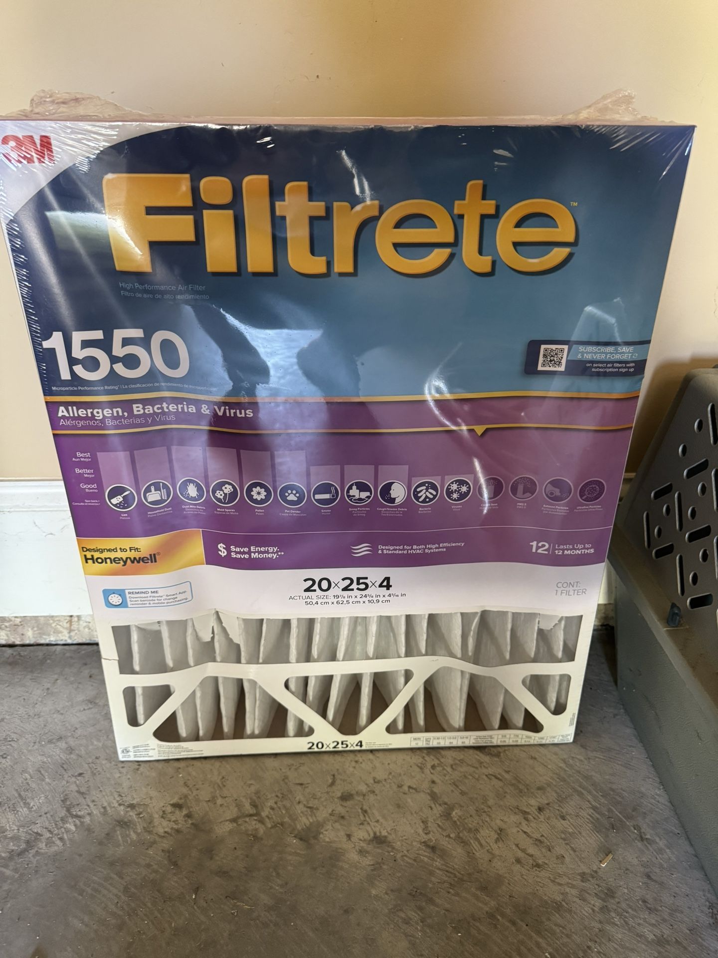 New Filtrete 20x25x4 Air Filter