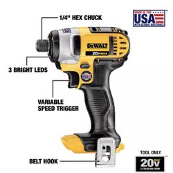 DEWALT 20-Volt MAX Lithium-Ion Cordless 1/4 in Impact Driver (Tool Only, ) DCF885 NO BATTERY If you are looking for a professional or DYI powerful imp