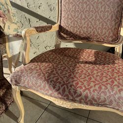  Reupholster Project!  pair oversized Carved Wood Upholstered Chairs 