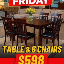 🔥 BLACK FRIDAY MEGA DEAL! 🔥 Beautiful Table & 6 Chairs Set — ONLY $598!