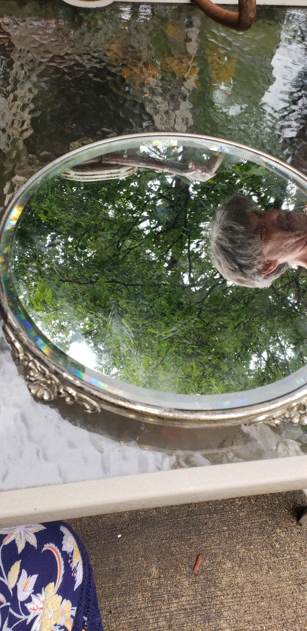Anitque plateu mirror