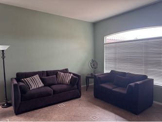 Purple Microfiber Sofa and Loveseat Set