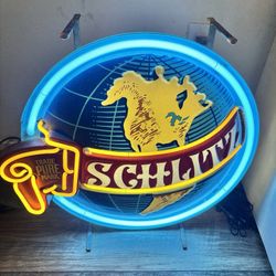 Rare 1977 Jos Schlitz Brewing Advertising Schlitz World Globe Neon Beer Sign
