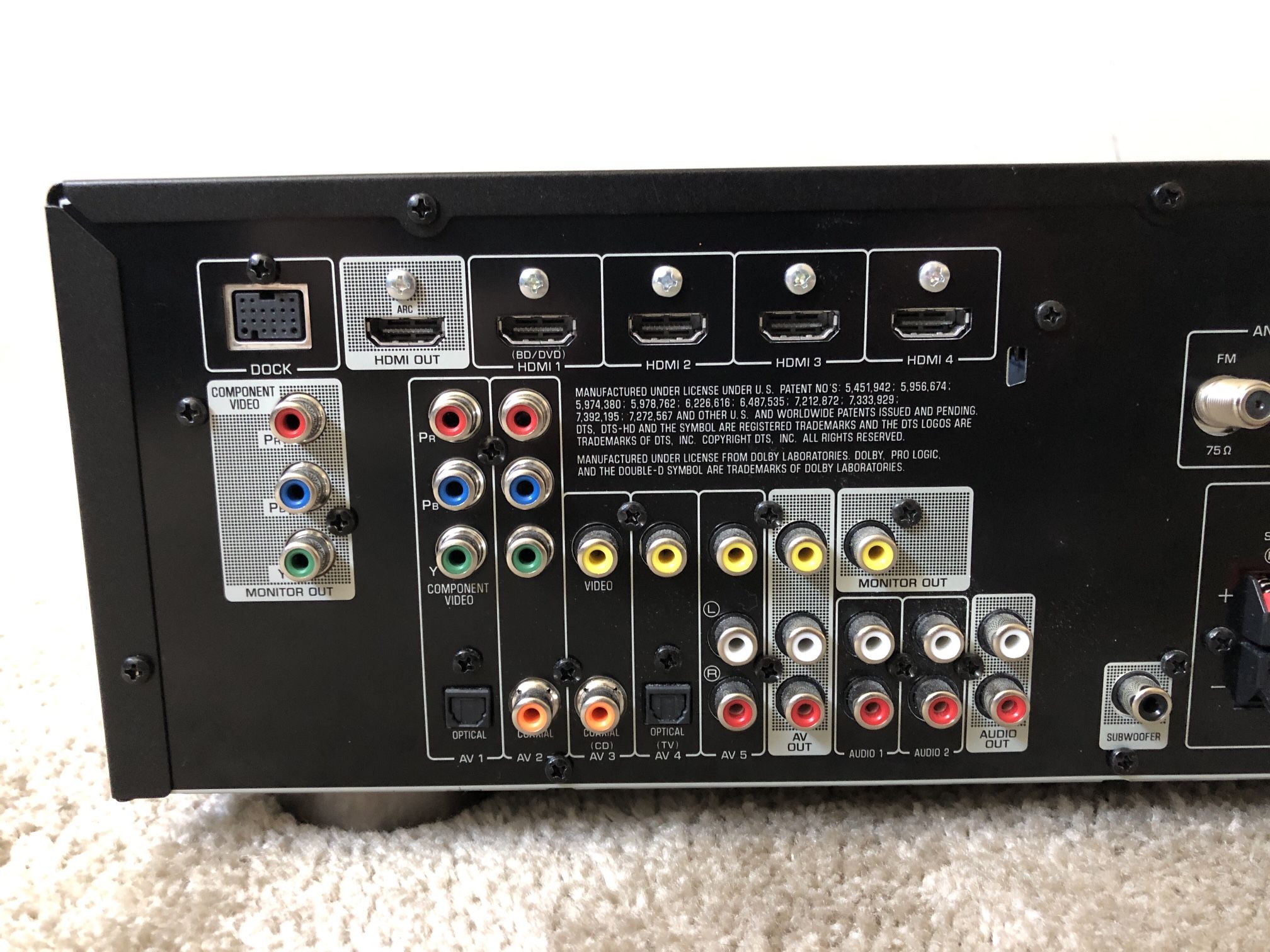 Yamaha RXV371 5.1 HDMI Home Theater Surround Receiver for Sale in
