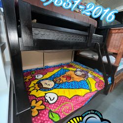 Twin Over Full Black Double Bunk Bed Complete Set Litera 