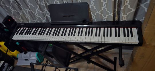 KONIX Digital Piano 88 Key Full Size Semi Weighted Electronic Keyboard Piano Set with Stand, Built-In Speakers, Sustain Pedal, Bluetooth, MIDI/USB/MIC