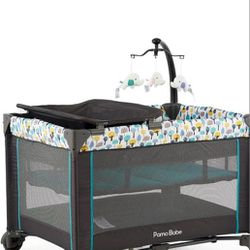 Pamo Babe  Portable Crib for Baby, Portable Baby Playpen with Detachable Bassinet and Changing Table

