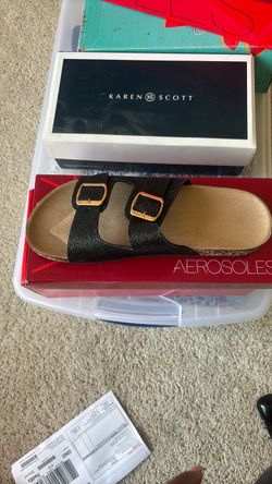 Aerosoles Black Sparkly Slide Sandals