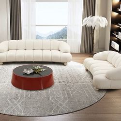 White Modern Fabric Sofa Set 
