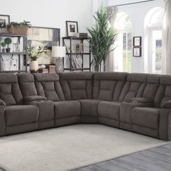 Beautiful, reclining sectional, also available in power