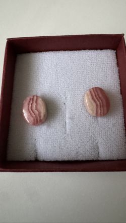 💖 Valentine’s Gift! Natural Pink Rhodochrosite "Inca Rose" Earrings from Argentina 