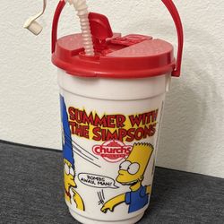 1996 The Simpsons Rare Churchs Chicken Bucket Mug Bart Simpson