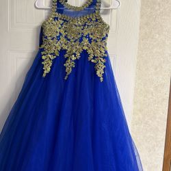 Dress Long Royal Blue For Girls 8-9 Years Old