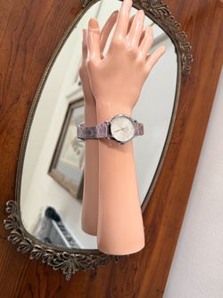 Coach Ladies Silver Dial Watch with Lavender Signature Strap 🌸