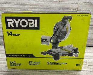 RYOBI TS1346 14 Amp Corded 10" Compound Miter Saw with LED Cutline Indicator (PO1020946)