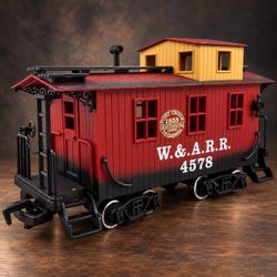 Vintage New Bright W&A RR 4578 Fort Crook G Scale Caboose Train Car 10.5”