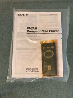 Brand new never used sealed remote control unit and manual for Sony CDX-GT510, CDX-GT51W Car CD Player