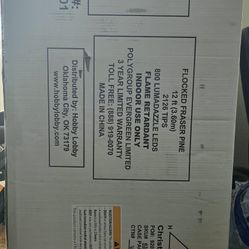 Hobby Lobby 12ft Flocked Fraser Pine