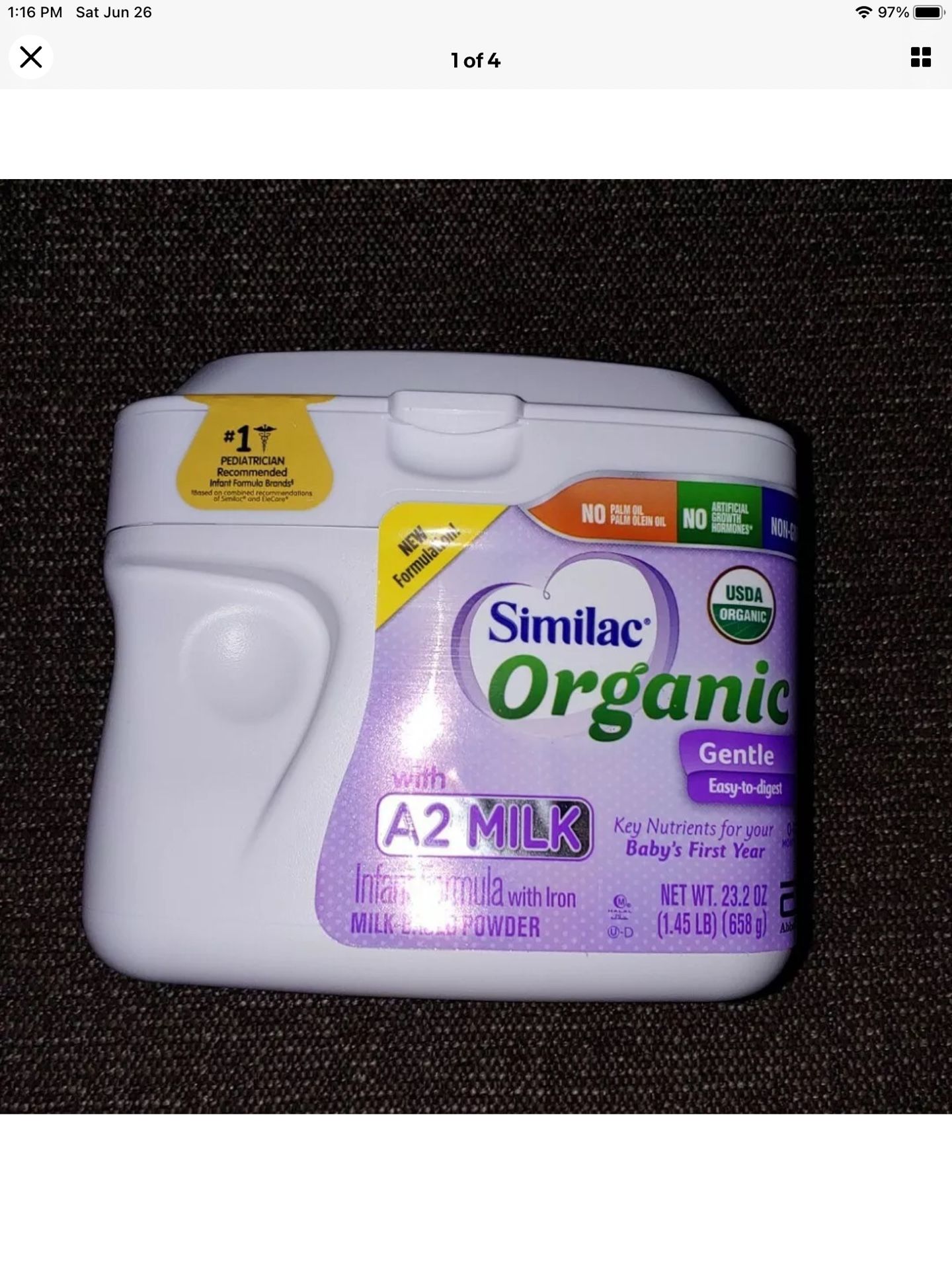 Similac Organic With A2 Milk 23.2 Oz each...Use By MAR 1 2022 /$27.00 Each …OBO 5 Available