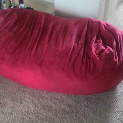 XL Bean Bag Sleeper Sofa – Wine Red