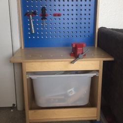 IKEA wooden Kids Workbench With Tools 