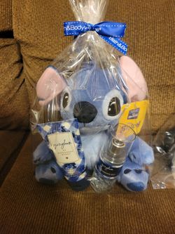 Disney Stitch Plush & Bath & Body Works Travel Size Gift Set