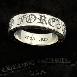 Brand New Сhrome Hearts Spacer  "Forever" 925 Sterling Silver Ring 2003 Year Gothic style Size 8,5