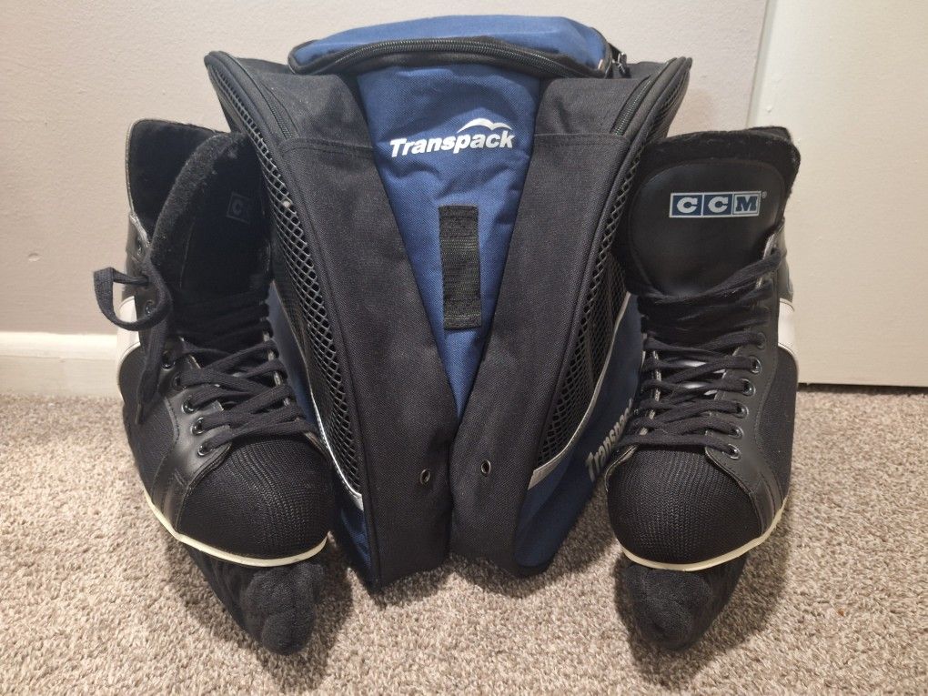 CCM Mens 9 Ice Skates and Travel Bag