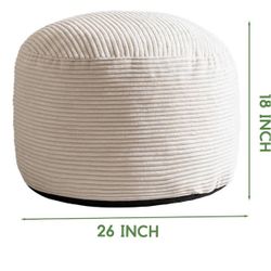 Large  Pouf Ottoman / with Washable Cover