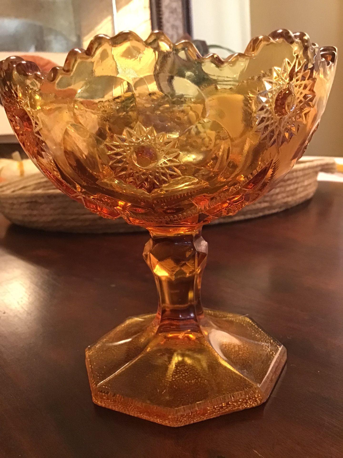 Antique Amber glass dish