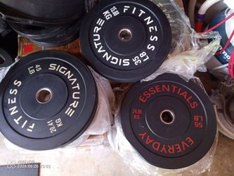 Bumper plates $1.49 per lb, Olympic bar $99, curl bar $65