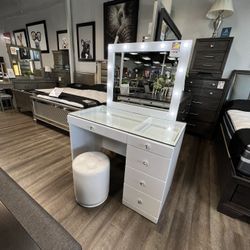 Lit Up White Vanity