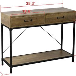 Rustic Console Table 2 Drawers 
