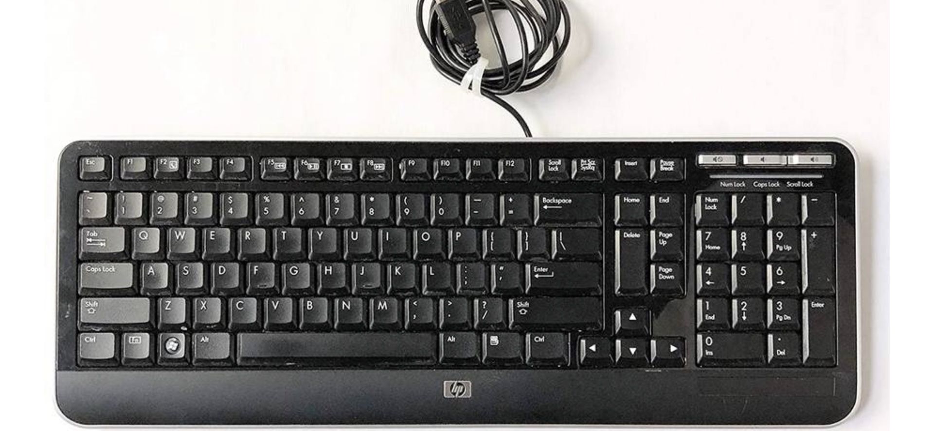 Slim HP Black Wired Keyboard KU-0841